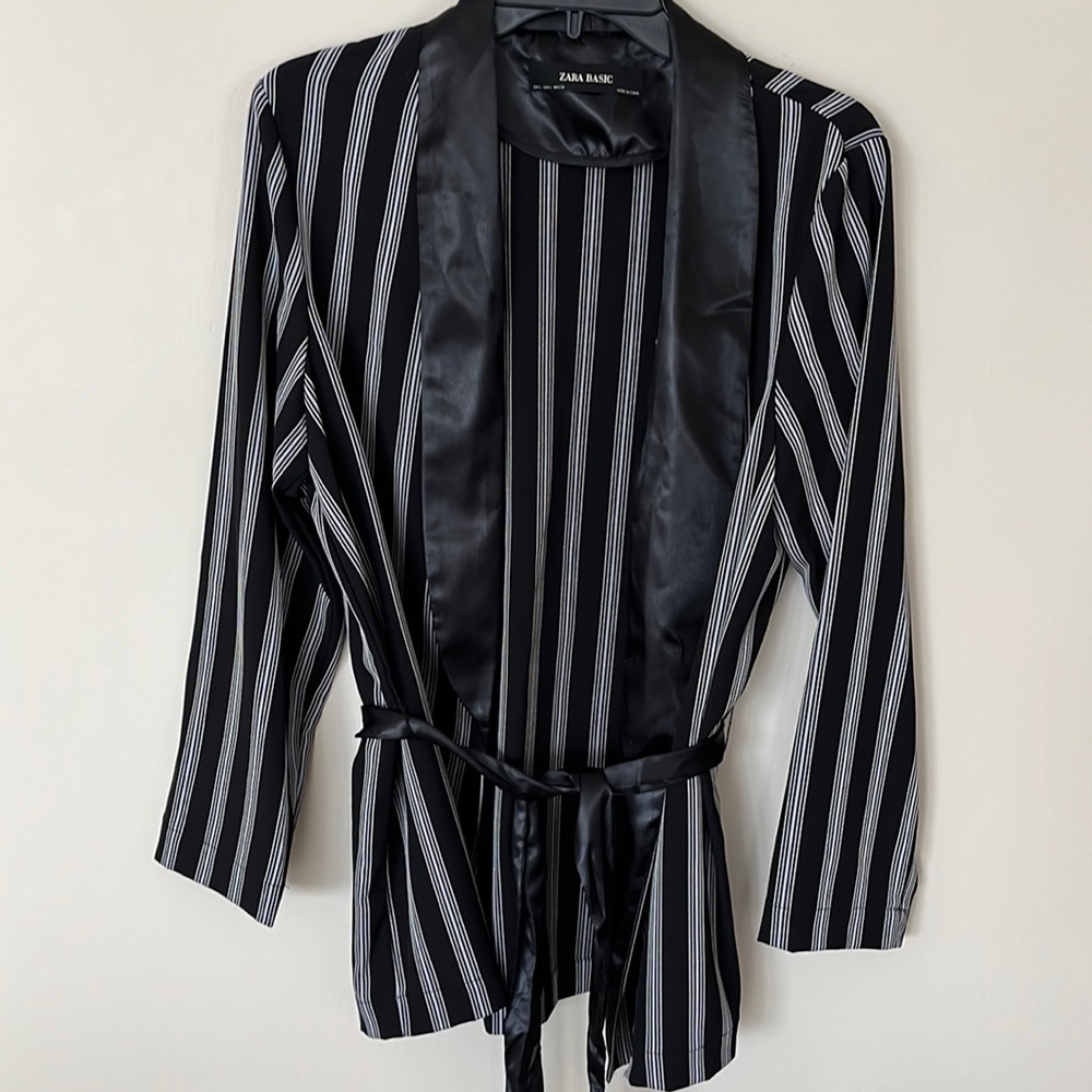 Zara matching co-ord set black with white stripes
